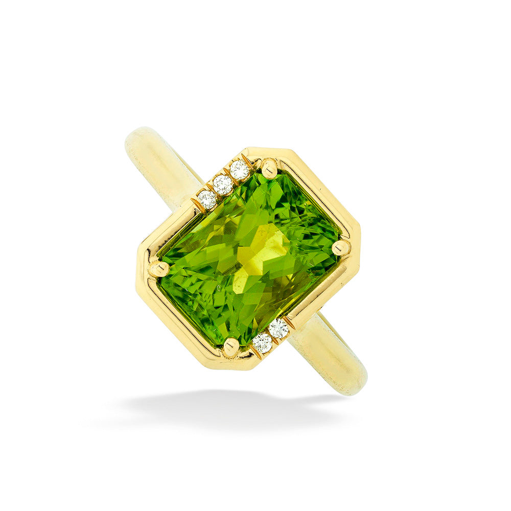 Green Tourmaline & Diamond Ring by Lauren K.