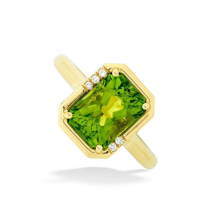 Green Tourmaline & Diamond Ring by Lauren K.
