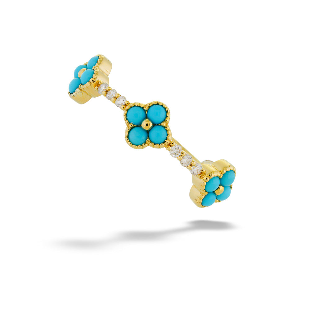 Turquoise Clover Ring