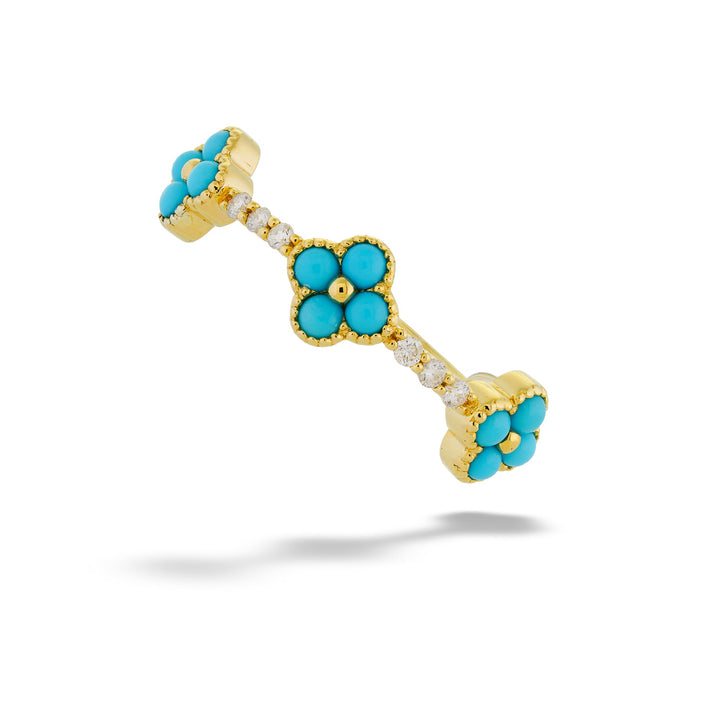 Turquoise Clover Ring