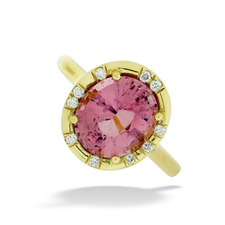 Pink Tourmaline & Diamond Ring by Lauren K.