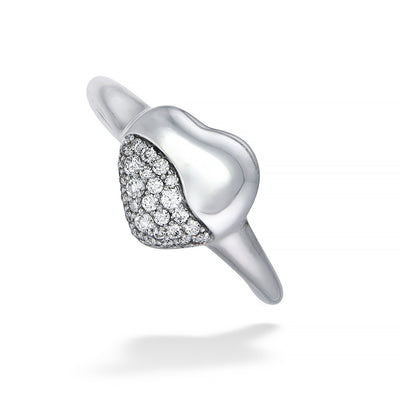 Diamond Heart Pebble Ring by John Hardy