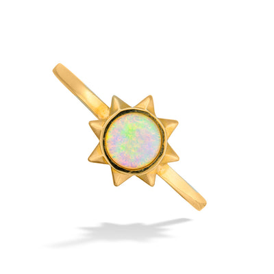 Round Australian Opal Sun Ring by Parle