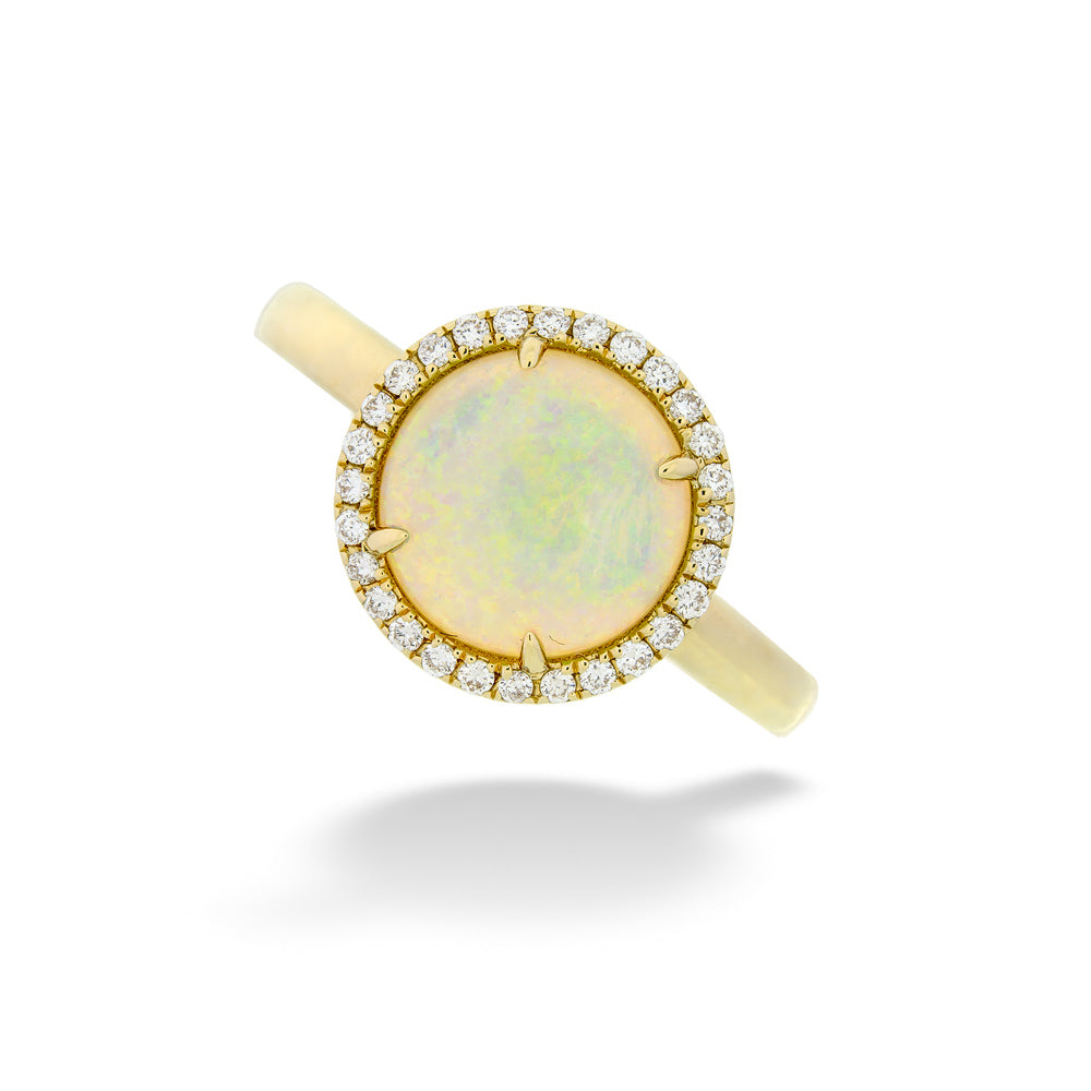 Australian Opal Diamond Halo Ring by Parle