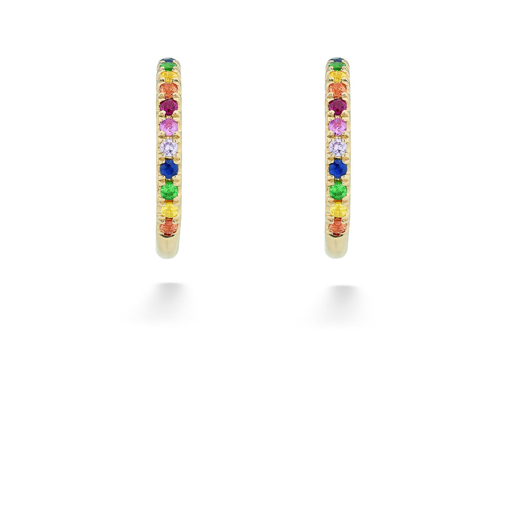 Multi-Color Gemstone Hoops by Shy Creation
