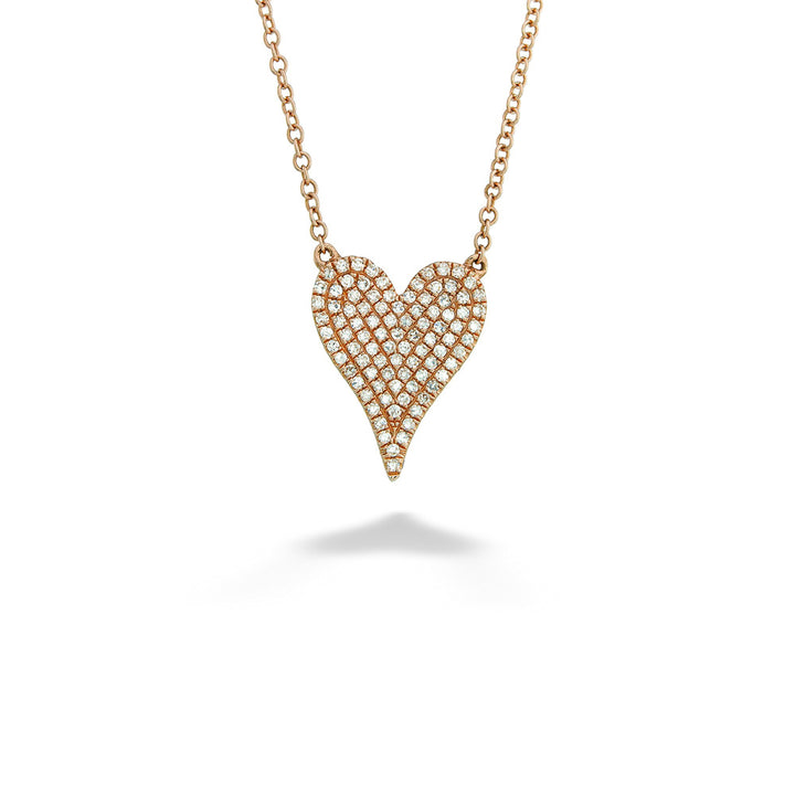 Rose Gold Diamond Heart Necklace by Shy Creation