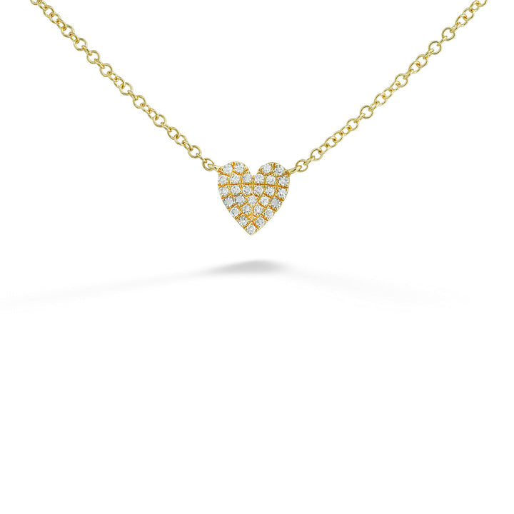 Petite Diamond Pave Heart Necklace by Shy Creation