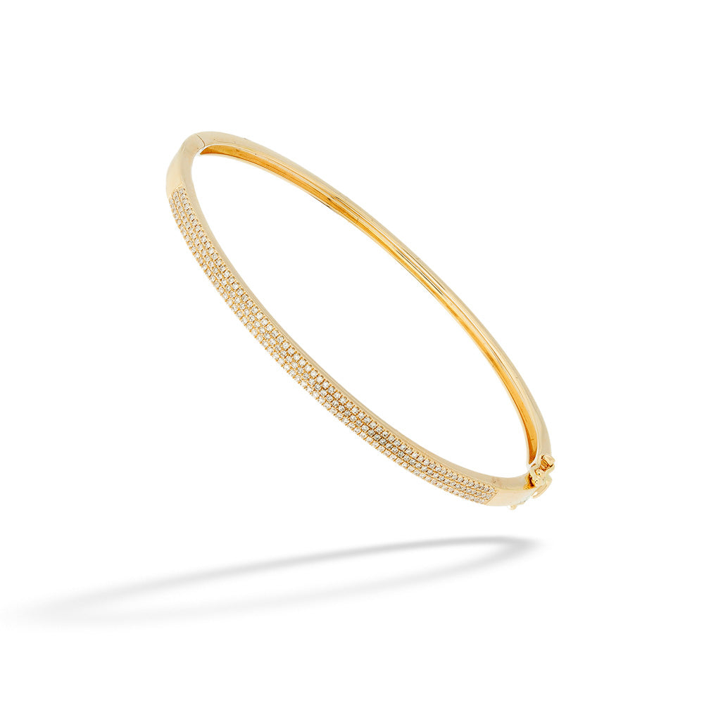 Yellow Gold Pave Diamond Bangle by Shy Creation