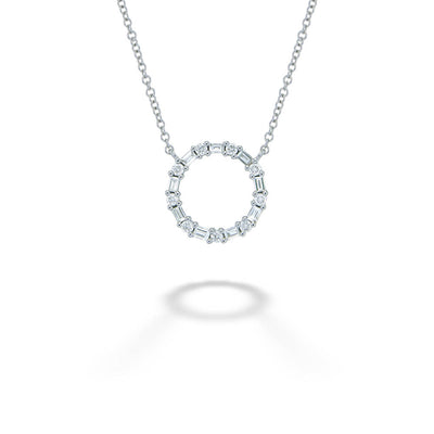 Diamond Circle Pendant & Chain by Gabriel