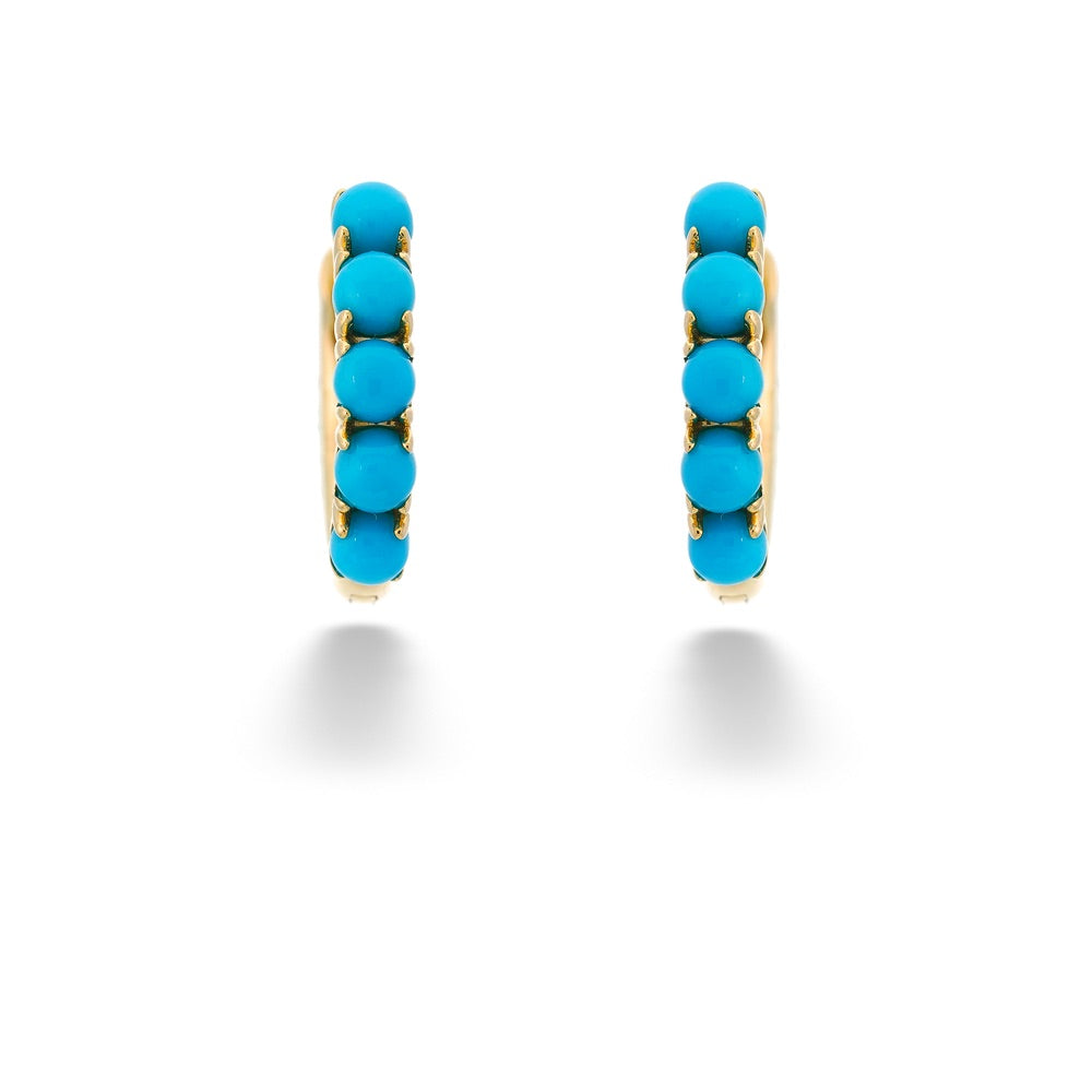 Composite Turquoise Huggie Earrings by Shy Creation