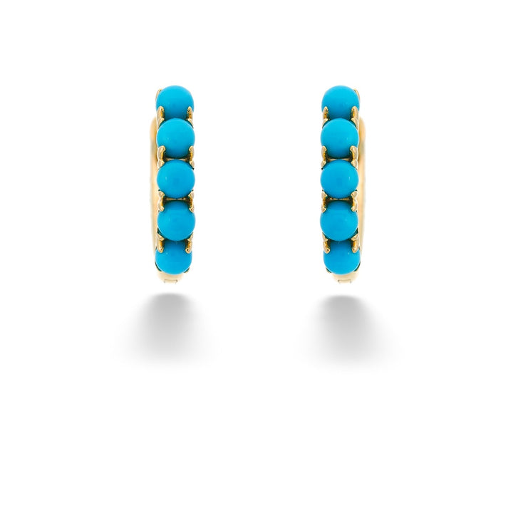 Composite Turquoise Huggie Earrings by Shy Creation