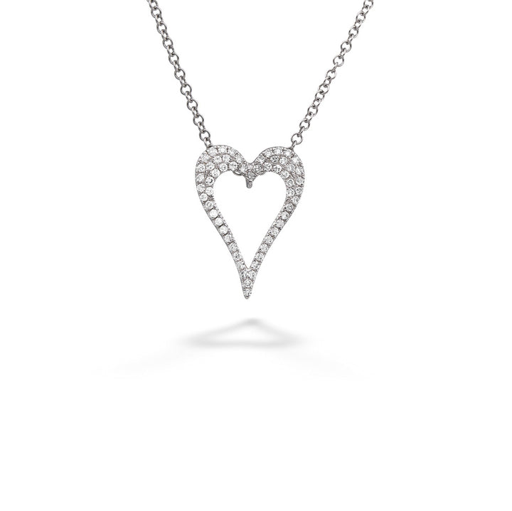 Diamond Open Heart Necklace by Shy Creation