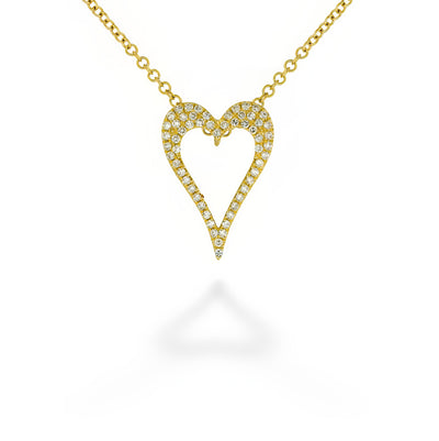 Diamond Open Heart Necklace by Shy Creation