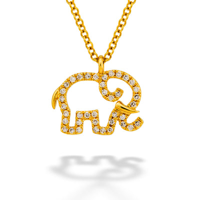 Diamond Elephant Pendant & Chain by Shy Creation