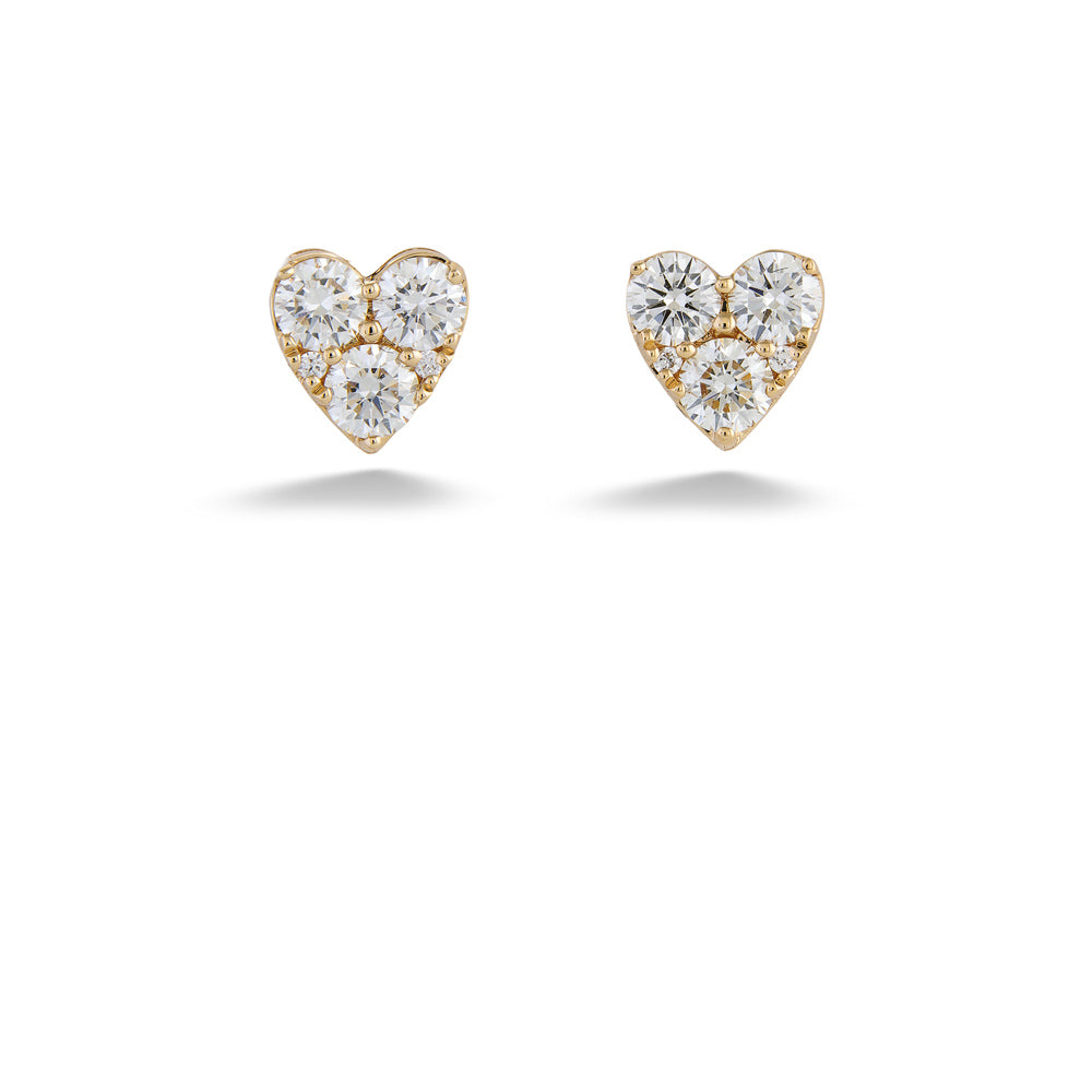 Diamond Heart Studs by Shy Creation