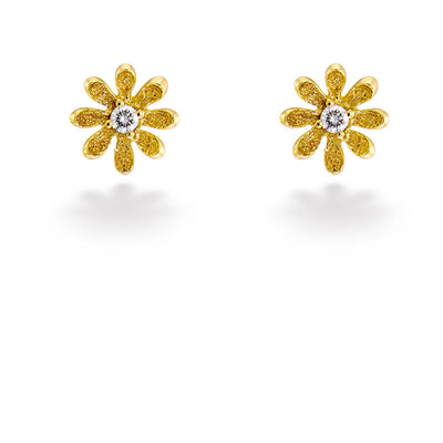 Diamond Flower Stud Earrings by Shy Creation