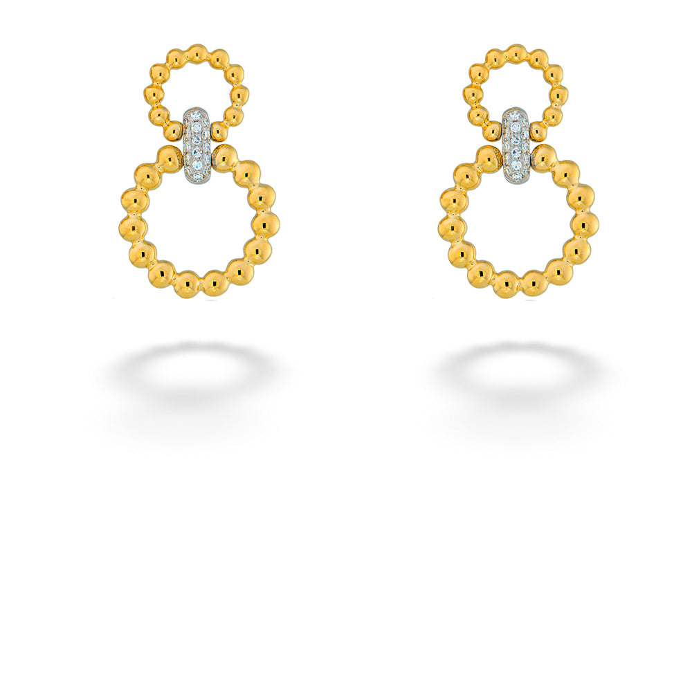 Diamond Double Circle Earrings by Shy Creation
