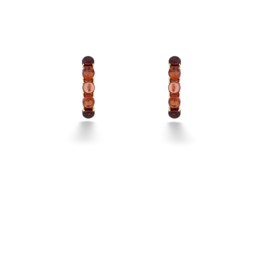 Garnet Huggie Earrings by Shy Creation