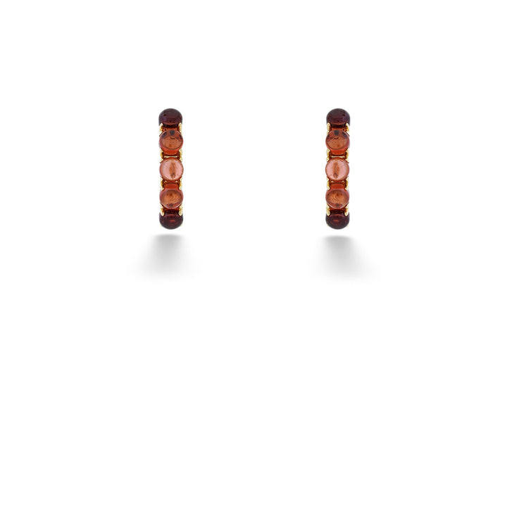 Garnet Huggie Earrings by Shy Creation