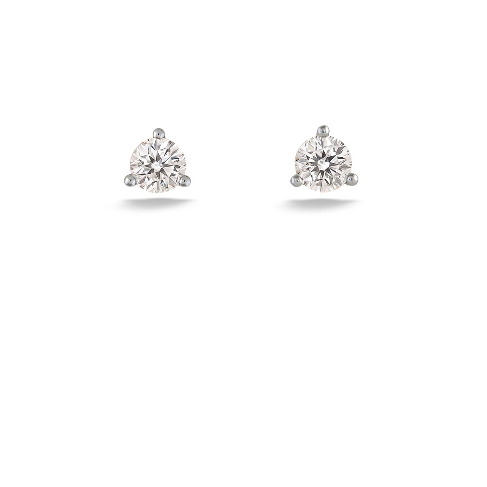 14K White Gold 0.80tdw Diamond 3-Prong Stud
