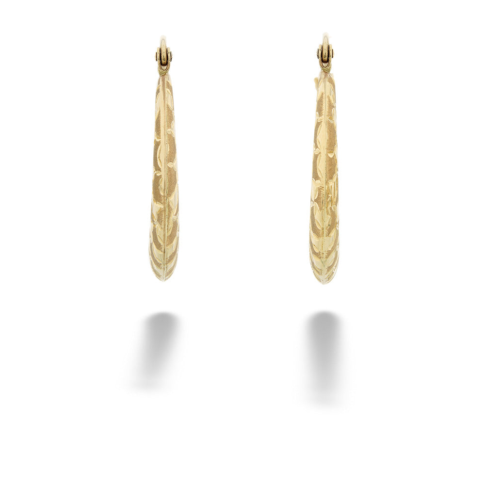 14K Yellow Gold Graduated Hoop Earring