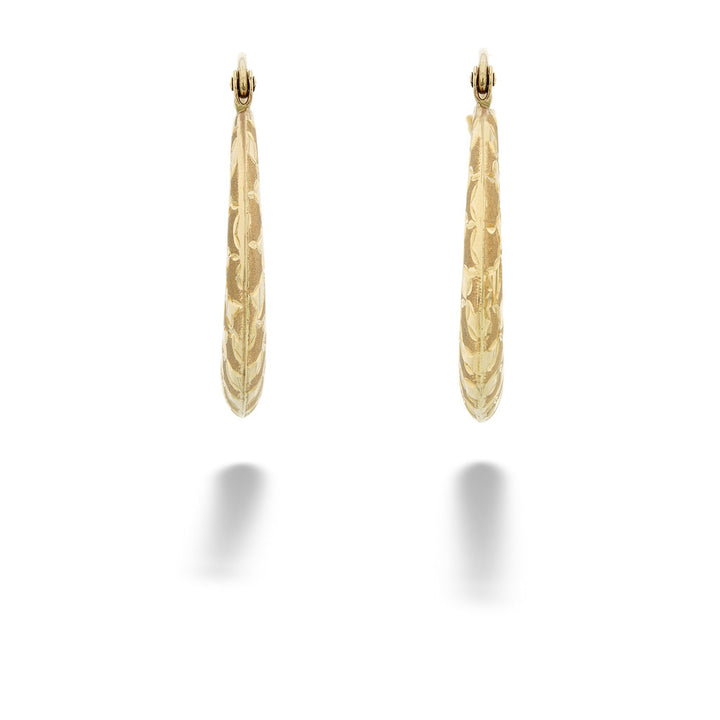 14K Yellow Gold Graduated Hoop Earring
