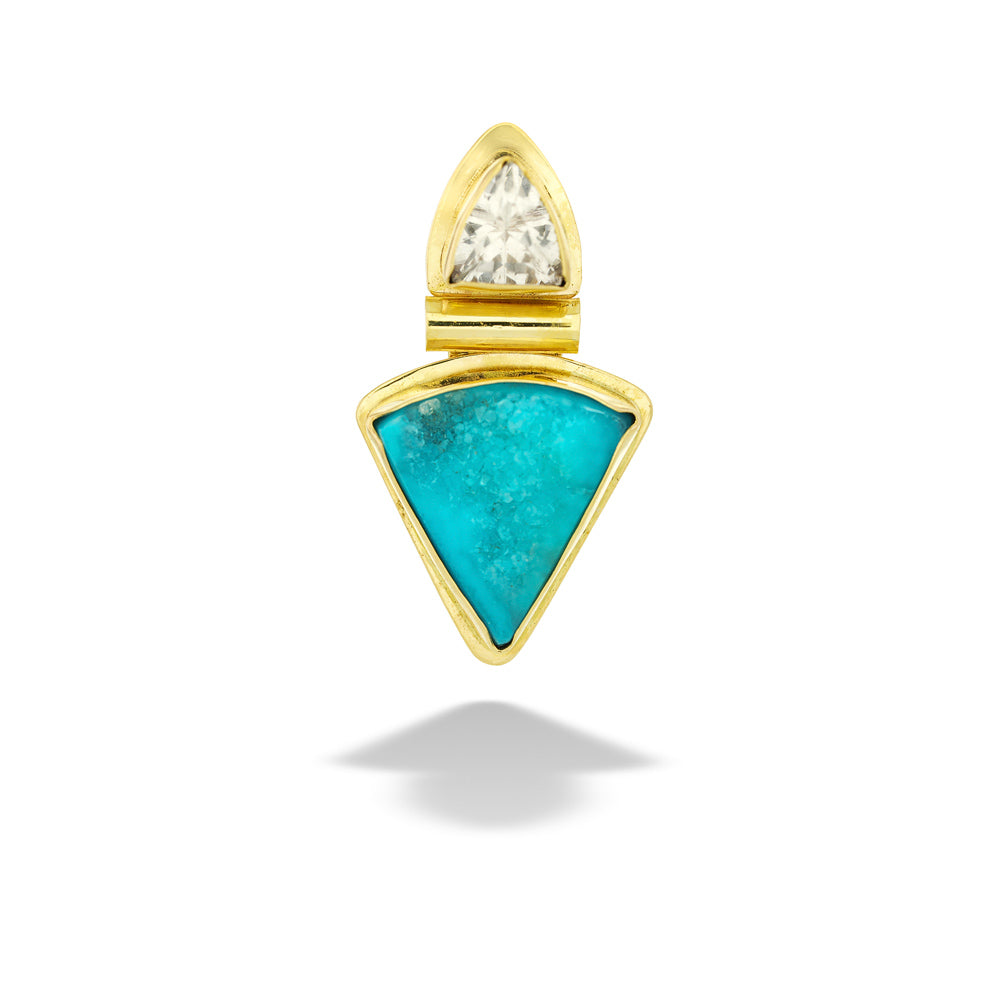 One of a Kind White Quartz and Drusy Pendant by Katrin Wolf