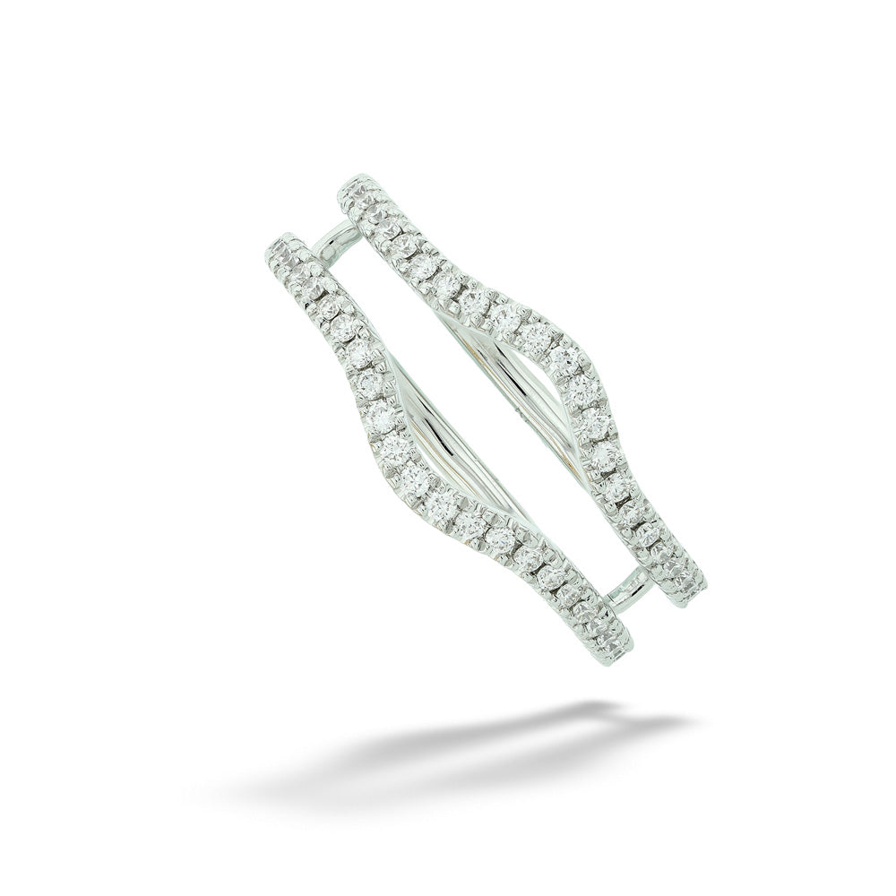 14k White Gold Diamond Ring Guard 