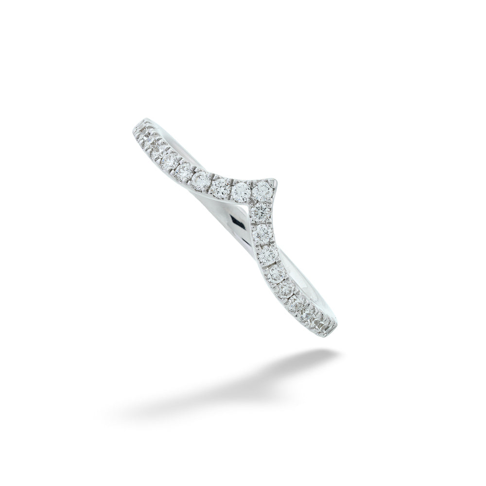 Diamond Chevron Wedding Band