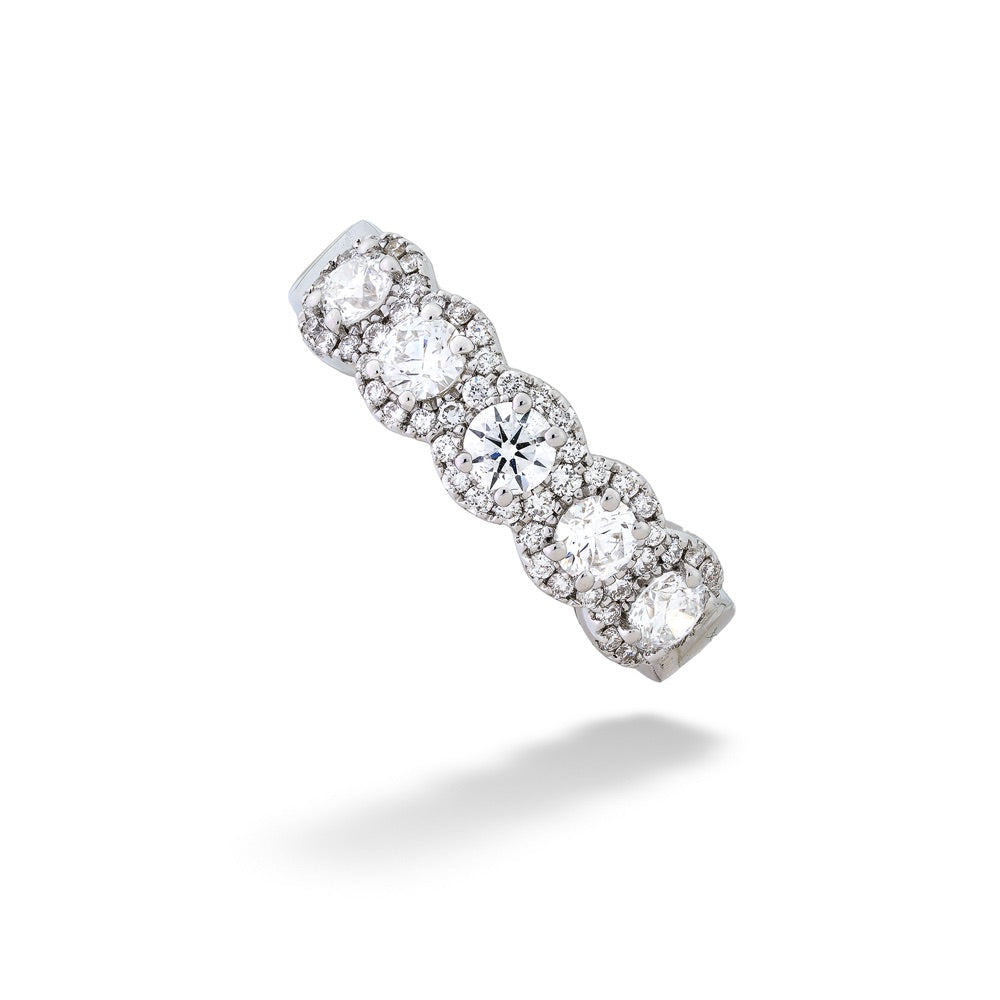 14K White Gold Diamond Halo Wedding Band