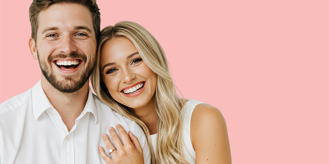 engaged couple happy