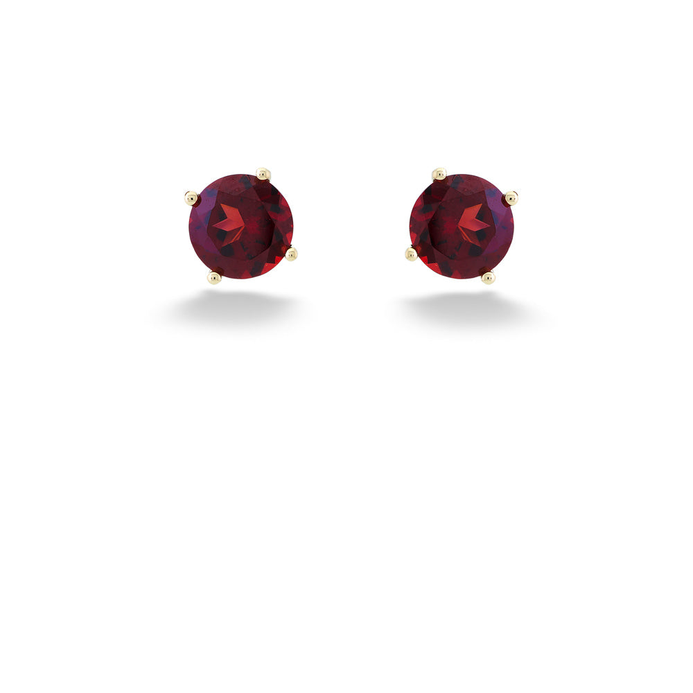 6mm Round Garnet Stud Earrings