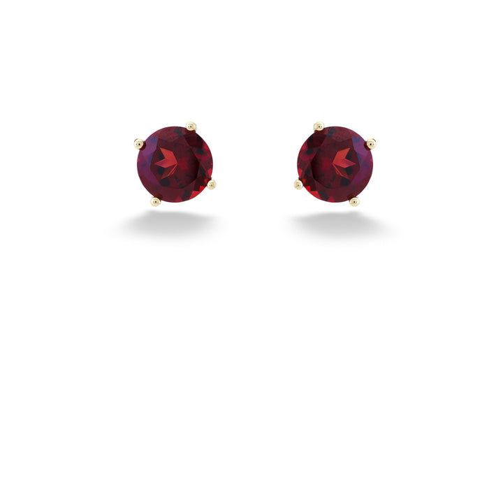 6mm Round Garnet Stud Earrings