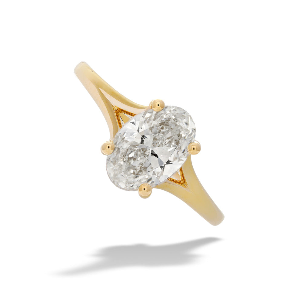 14K Gold Diamond Solitaire Engagement Ring by Valina