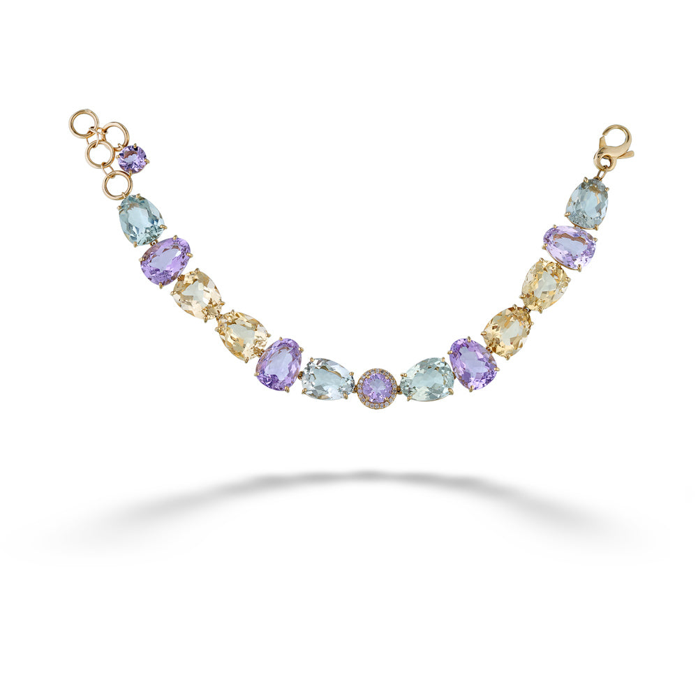 Amethyst, Citrine, and Praziolite Bracelet by Vianna Brasil