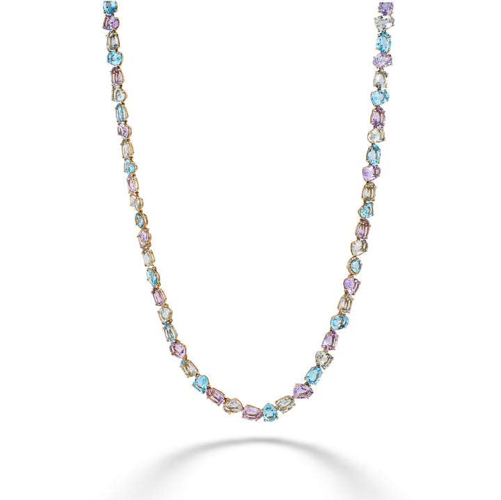 Amethyst, Blue Topaz, and Praziolite Necklace by Vianna Brasil