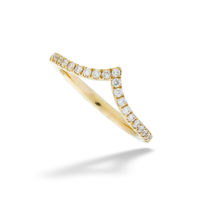 14K Gold Diamond Contour Wedding Band
