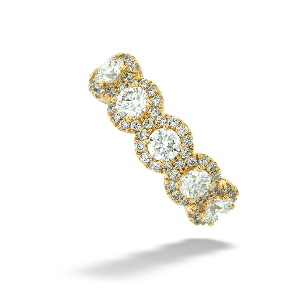 14K Gold Diamond Halo Wedding Band