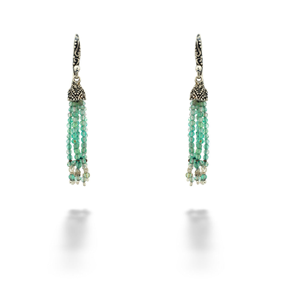 Apatite Beads Strand Earrings by Kir