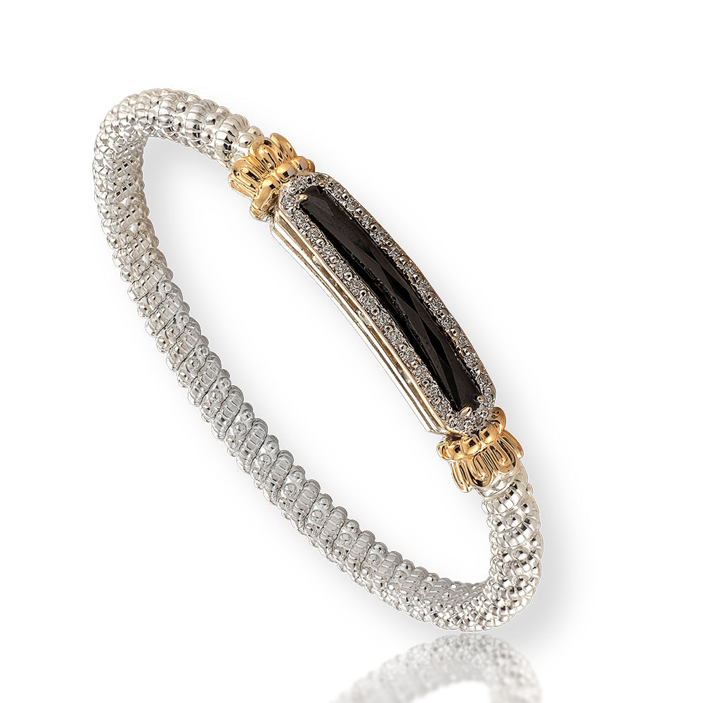 Diamond & Black Onyx Closed-Bangle Bracelet by Vahan