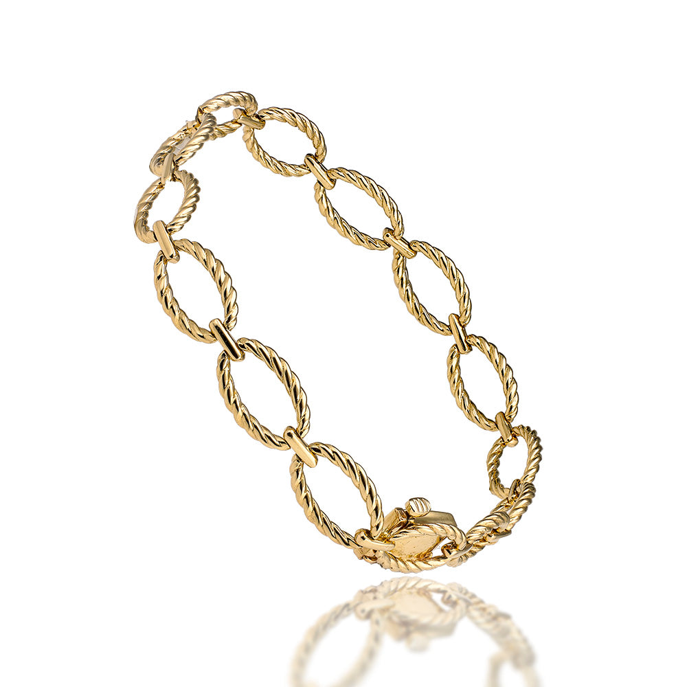 Twisted Rope Oval Link Bracelet by Gabriel & Co.