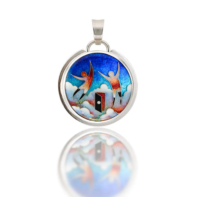 Cloud Dancers Large Round Pendant by Ricky Frank