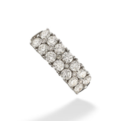18K White Gold Double Row Diamond Band