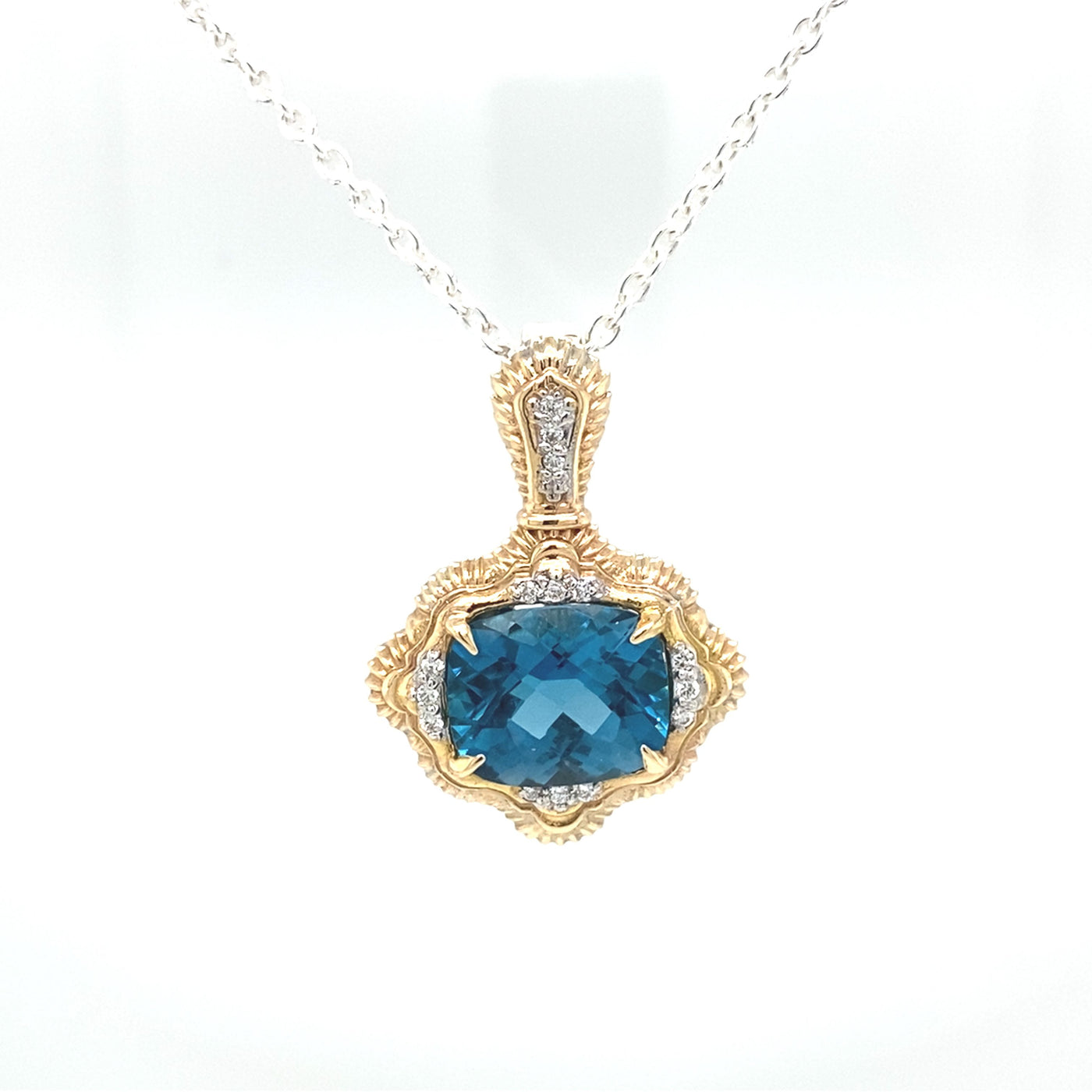 Blue Topaz and Diamond Pendant by Vahan