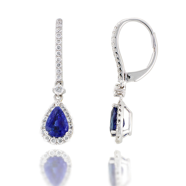 Sapphire and Diamond Dangle Earrings