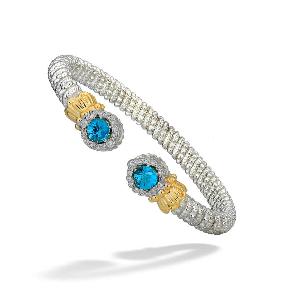 Diamond and Blue Topaz 6mm Bracelet by Vahan