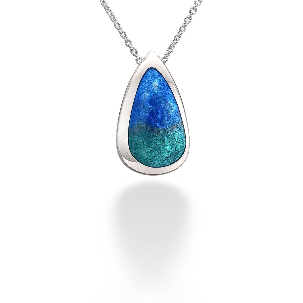 Deep Blue Sky Champleve Pendant by Heart Hand and Fire