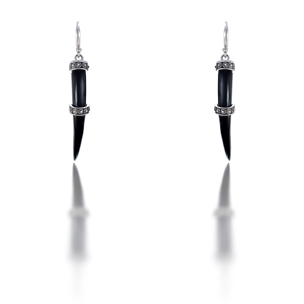 Water Buffalo Horn Earrings by Kir