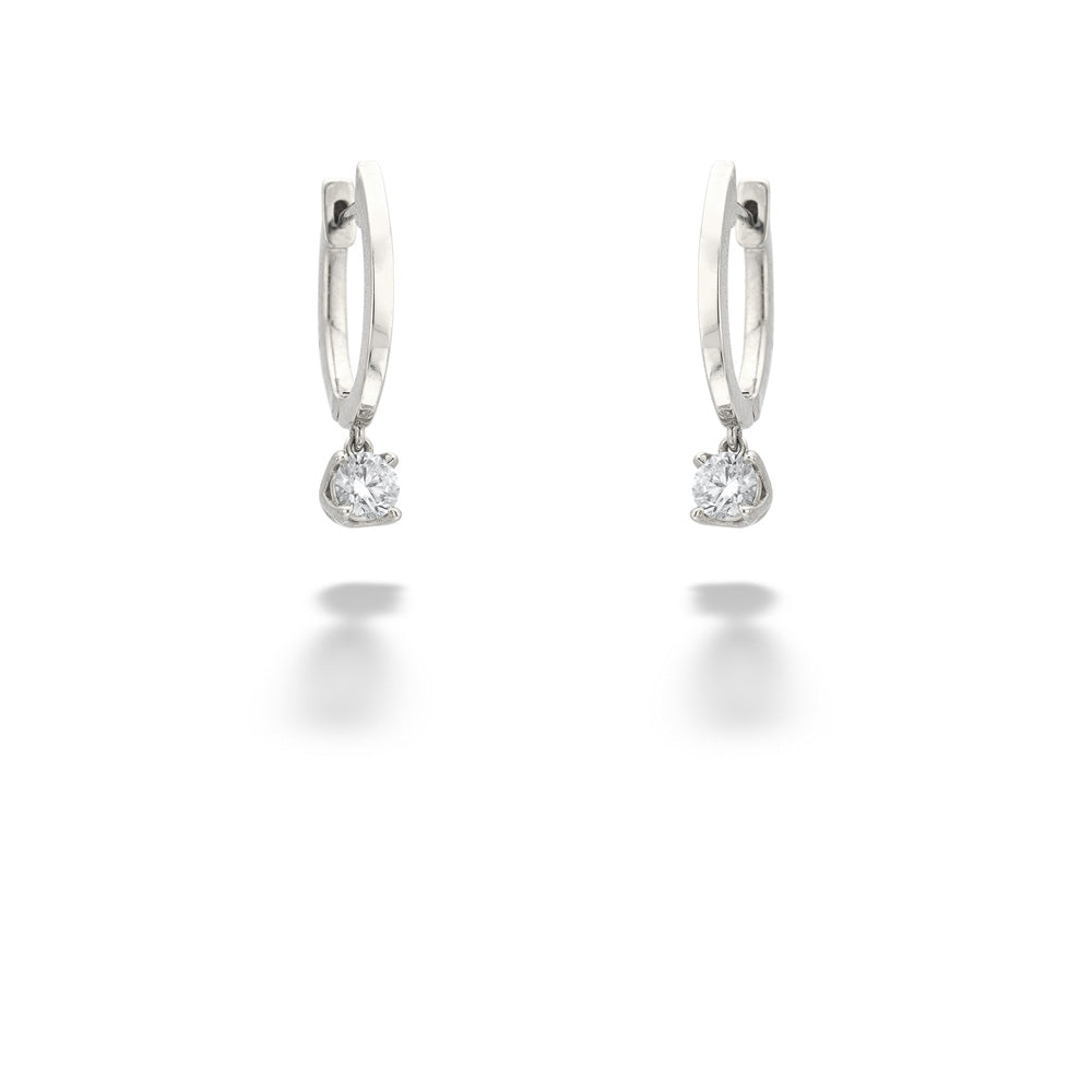 Silván Solitaire diamond earrings 0,30ct, 14K white gold, Silván diamo