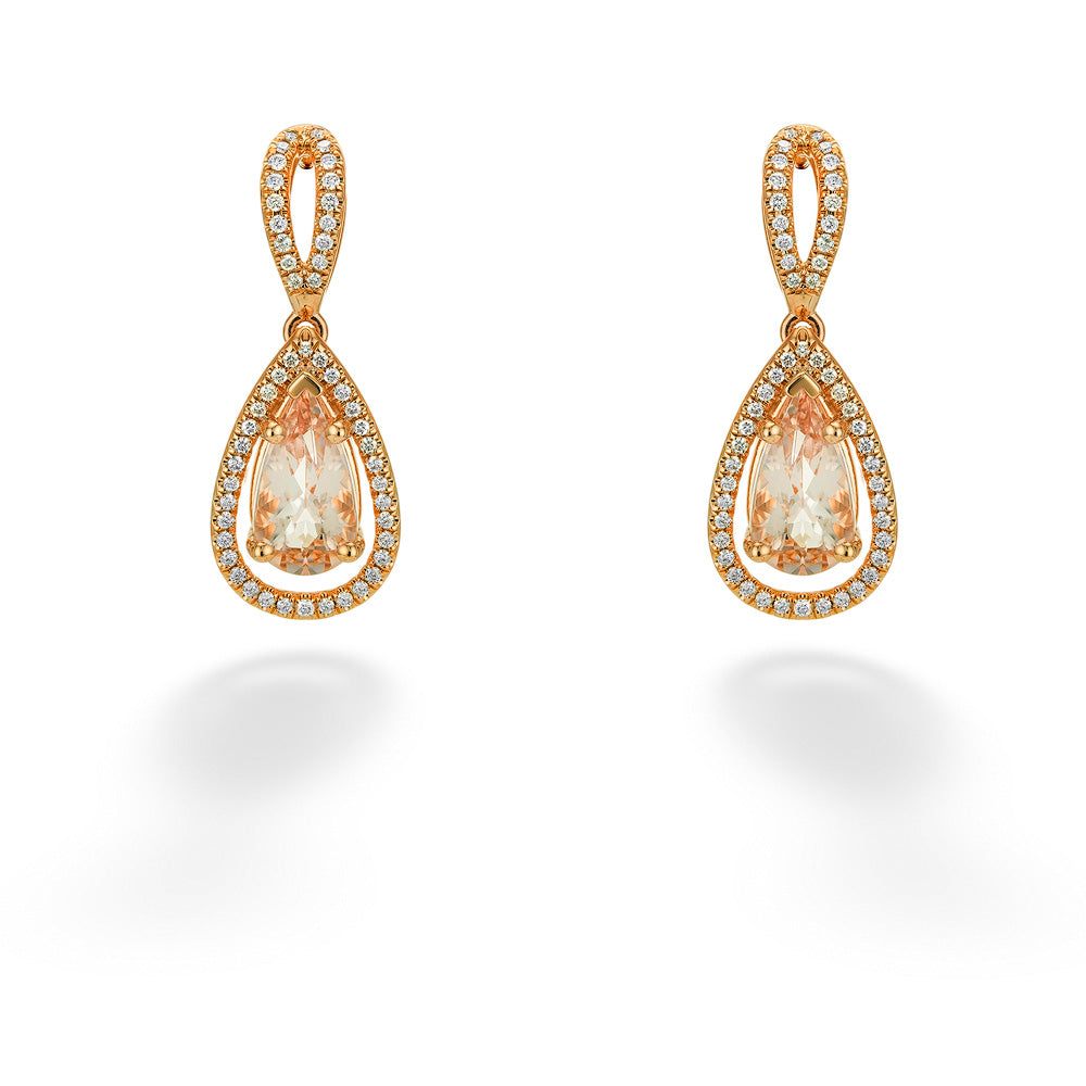 Morganite and Diamond Earrings by Coast